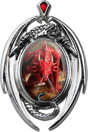 ANNE STOKES Kettenanhänger Anhänger Höhle des Drachen Schmuck Fantasy Drache Dragon - Verkäufer: Holzenplotz