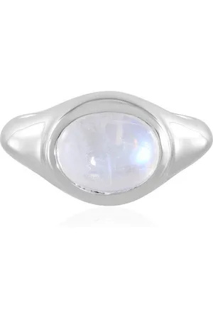 Cavill Silberring Indischer Regenbogen Mondstein Oval Ring, Plat. Sterling Silber (1-tlg) - Verkäufer: Juwelo Deutschland GmbH
