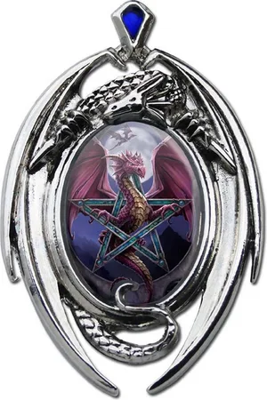 ANNE STOKES Kettenanhänger Anhänger Lunar Magic Schmuck Fantasy Drache Pentagramm - Verkäufer: Holzenplotz