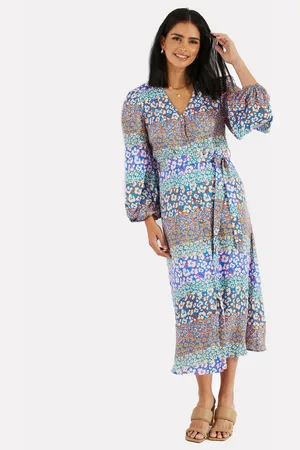 Threadbare Jerseykleid THB Pineapple Satin Midi (1-tlg) in toller Wickeloptik - Verkäufer: onQuality