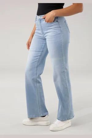 Tamaris Weite Jeans figurbetonte Passform, mit Eingrifftaschen, hohe Leibhöhe