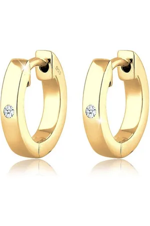 Elli DIAMONDS Paar Creolen Creole Basic Diamant (0.03 ct) 925 Sterling Silber - Verkäufer: JULIE & GRACE GmbH