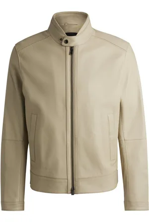 HUGO BOSS Outdoorjacke Regular-Fit Jacke aus genarbtem Nappaleder - Verkäufer: Mode Heppel