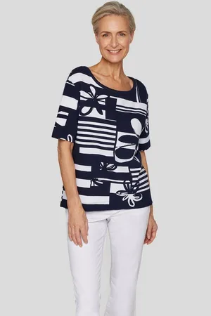 Rabe Print-Shirt Modernes Shirt mit Streifen und floralen Akzenten