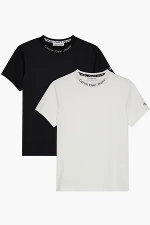 Calvin Klein T-Shirt INTARSIA 2-PACK SS T-SHIRT (Packung, 2) für Kinder bis 16 Jahre, Logo-Schriftzug