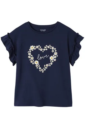 Vertbaudet Kurzarmshirt Mädchen T-Shirt mit Volantärmeln - Verkäufer: