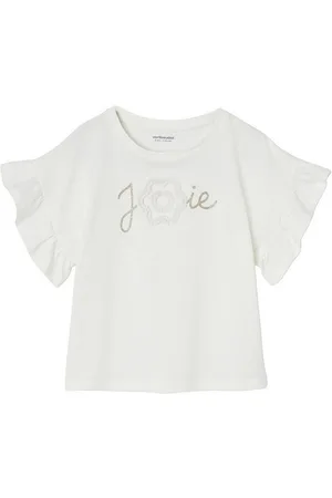 Vertbaudet Kurzarmshirt Festliches Mädchen T-Shirt mit Reliefblume - Verkäufer: