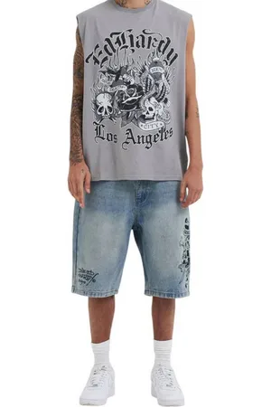ED HARDY Jeansshorts Short Jeans Death or Glory blue - Verkäufer: Big Leshopski