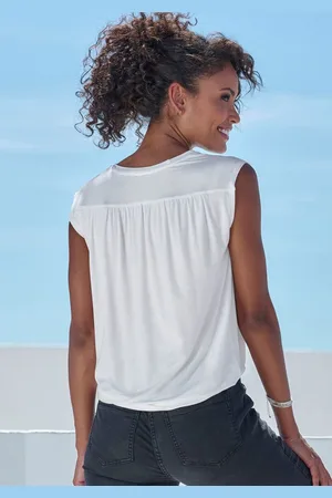Lascana Shirttop mit dekorativer Schulterraffung aus weichem Viskose-Stretch