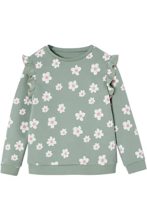 Vertbaudet Sweatjacke Mädchen Sweatshirt mit Volants und Prints - Verkäufer: