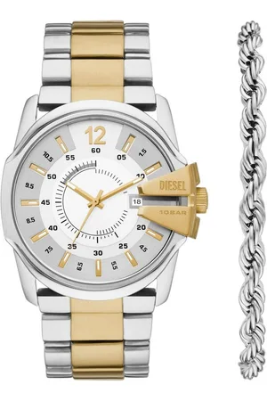 Diesel Quarzuhr MASTER CHIEF DZ2182SET, (Set, 2-tlg., mit Schmuckarmband), Armbanduhr, Herrenuhr, Datum, ideal als Geschenk, Edelstahlarmband