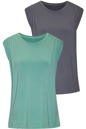 Lascana Shirttop mit Schulterraffung aus weichem Viskose-Stretch