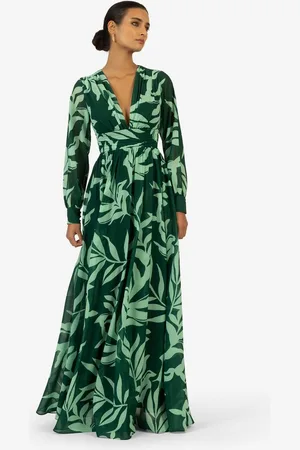 Kraimod Abendkleid mit V-Ausschnitt und langen Ärmeln - Verkäufer: Lepetan