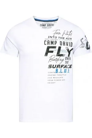 Camp David T-Shirt mit V-Neck und Label Prints - Verkäufer: eleven.one