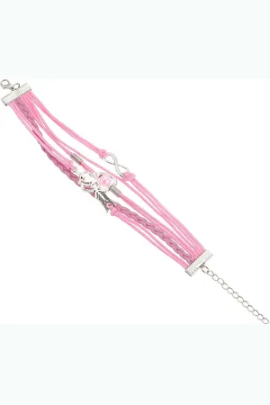 Karma Lederarmband Damen Armband Leder mit Herz und Infinity Symbol verstellbar (Wickelarmband Armbandset, Damenschmuck Sommer Urlaub), Freundschaftsarmband türkis oder lila Geschenk für Frauen Mädchen - Verkäufer: Sanixa