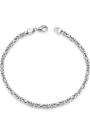 Materia Königsarmband Herren Silber 3mm diamantiert SA-36, 925 Sterling Silber, rhodiniert - Verkäufer: Schmuck