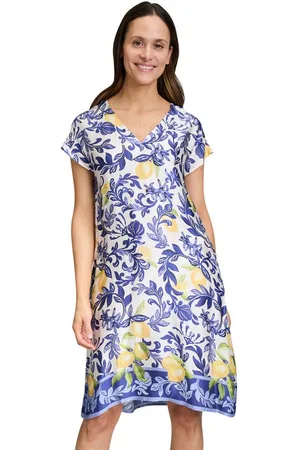 Vera Mont Sommerkleid Sommerkleid mit überschnittenen Ärmeln Bordüre