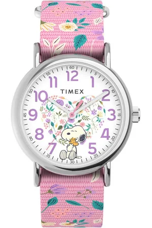 Timex Quarzuhr PEANUTS WEEKENDER TW2V778000B, Armbanduhr, Damenuhr, Mineralglas, analog, Textilarmband