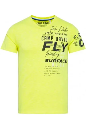 Camp David T-Shirt mit V-Neck und Label Prints - Verkäufer: eleven.one