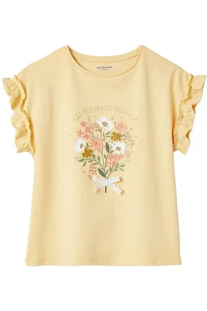 Vertbaudet Kurzarmshirt Mädchen T-Shirt mit Volantärmeln - Verkäufer: