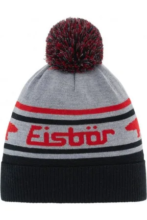 Eisbär Strickmütze Chani OS Pompon Mütze schwarz/grau/rot - Verkäufer: beim-schaeftlmaier