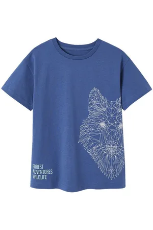 Vertbaudet Kurzarmshirt Jungen T-Shirt mit Wolf-Print - Verkäufer: