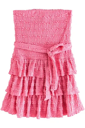 Next Minikleid Strukturiertes Bandeau-Minikleid mit Rüschen (1-tlg) - Verkäufer: Germany GmbH