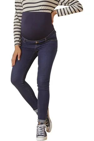 Vertbaudet 7/8-Caprijeans Umstands-Jeans mit Stretch-Einsatz, Skinny-Fit - Verkäufer: