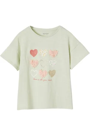 Vertbaudet Kurzarmshirt Mädchen T-Shirt mit Rüschenmotiv - Verkäufer: