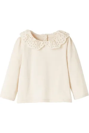 Vertbaudet Langarmshirt Baby Shirt mit besticktem Kragen Kragen mit Stickerei - Verkäufer: