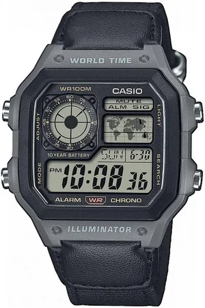 Casio Digitaluhr Herren-Armbanduhr Digital mit Stoffband Anthrazit - Verkäufer: uhrcenter