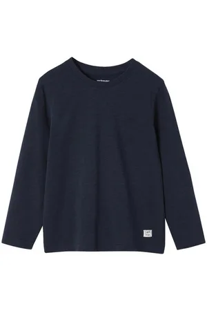 Vertbaudet Langarmshirt Jungen Langarmshirt BASIC Zierlabel am Saum - Verkäufer:
