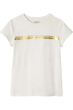 Vertbaudet Kurzarmshirt Mädchen Sport-T-Shirt mit Glanzstreifen BASIC Glanzeffekt - Verkäufer: