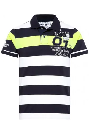 Camp David Poloshirt mit bunten Blockstreifen und Artworks - Verkäufer: eleven.one