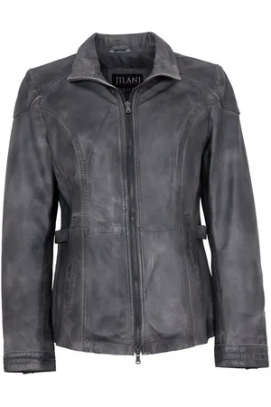 Jilani Lederjacke Renea-3 - Damen Lederjacke Lammnappa -anthra - Verkäufer: Lederjacken24