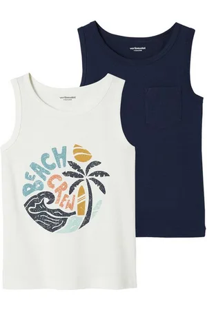 Vertbaudet Trägertop 2er-Pack Jungen Trägershirts, Palmen - Verkäufer: