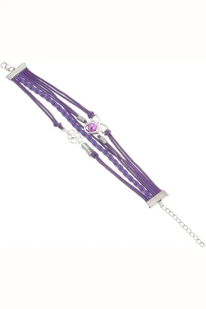 Karma Lederarmband Damen Armband Leder mit Herz und Infinity Symbol verstellbar (Wickelarmband Armbandset, Damenschmuck Sommer Urlaub), Freundschaftsarmband türkis rosa oder Geschenk für Frauen Mädchen - Verkäufer: Sanixa