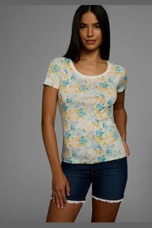 KangaROOS Kurzarmshirt mit geblümten Allover-Print