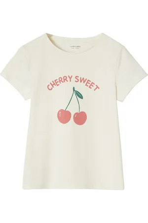 Vertbaudet Kurzarmshirt Mädchen T-Shirt, Message-Print BASIC - Verkäufer: