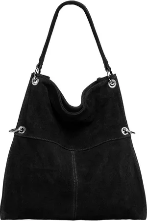 CASPAR Schultertasche Große Vintage Damen Leder Handtasche - CLASSIC LINE - Modell No.805, samtig weich, angenehmer Tragekomfort - 100% Wildleder - Made in Italy - Verkäufer: & SIKORA