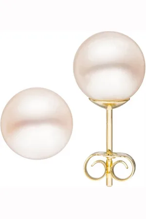 Jobo Paar Ohrstecker, 585 Gold mit Süßwasser-Zuchtperlen 8,5 mm