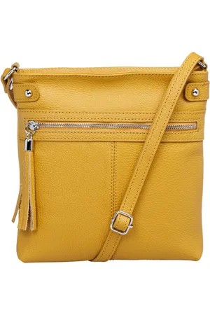 CASPAR Umhängetasche Mittelgroße Crossbody Bag Leder Tasche - CLASSIC LINE - Modell No.825, elegant, robust & unempfindlich - 100% Echtleder - Handmade in Italy - Verkäufer: & SIKORA
