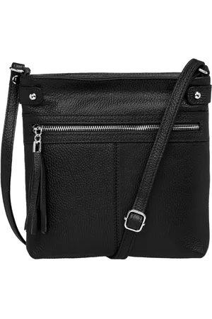 CASPAR Umhängetasche Mittelgroße Crossbody Bag Leder Tasche - CLASSIC LINE - Modell No.825, elegant, robust & unempfindlich - 100% Echtleder - Handmade in Italy - Verkäufer: & SIKORA