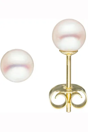 Jobo Paar Ohrstecker, 585 Gold mit Akoya-Zuchtperlen 5 mm