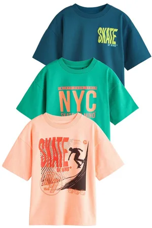 Next Print-Shirt 3er-Pack Relaxed Fit Kurzarm-T-Shirts mit Grafik (3-tlg) - Verkäufer: Germany GmbH
