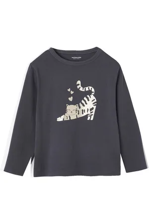 Vertbaudet Langarmshirt Mädchen Shirt mit Metallic-Print - Verkäufer: