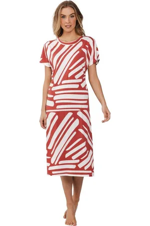 Pastunette Nachthemd Damen Schlafshirt lang kurzer Arm (1-tlg) Grafisches Design - Verkäufer: HELLER-SHOES