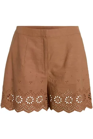 VILA Shorts Bermuda Stoff Shorts mit Lochstickerei und Wellensaum VILISE HW SHORTS/KA - Verkäufer: ARIZONAS