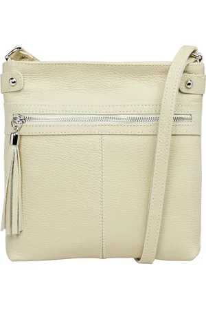 CASPAR Umhängetasche Mittelgroße Crossbody Bag Leder Tasche - CLASSIC LINE - Modell No.825, elegant, robust & unempfindlich - 100% Echtleder - Handmade in Italy - Verkäufer: & SIKORA