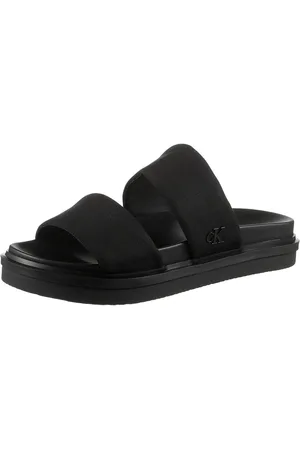 Calvin Klein FLAT MOLDED DBL BAR SANDAL CV Pantolette, Schlappen, Sommerschuh, Strandschuh, Poolslides zum Schlupfen